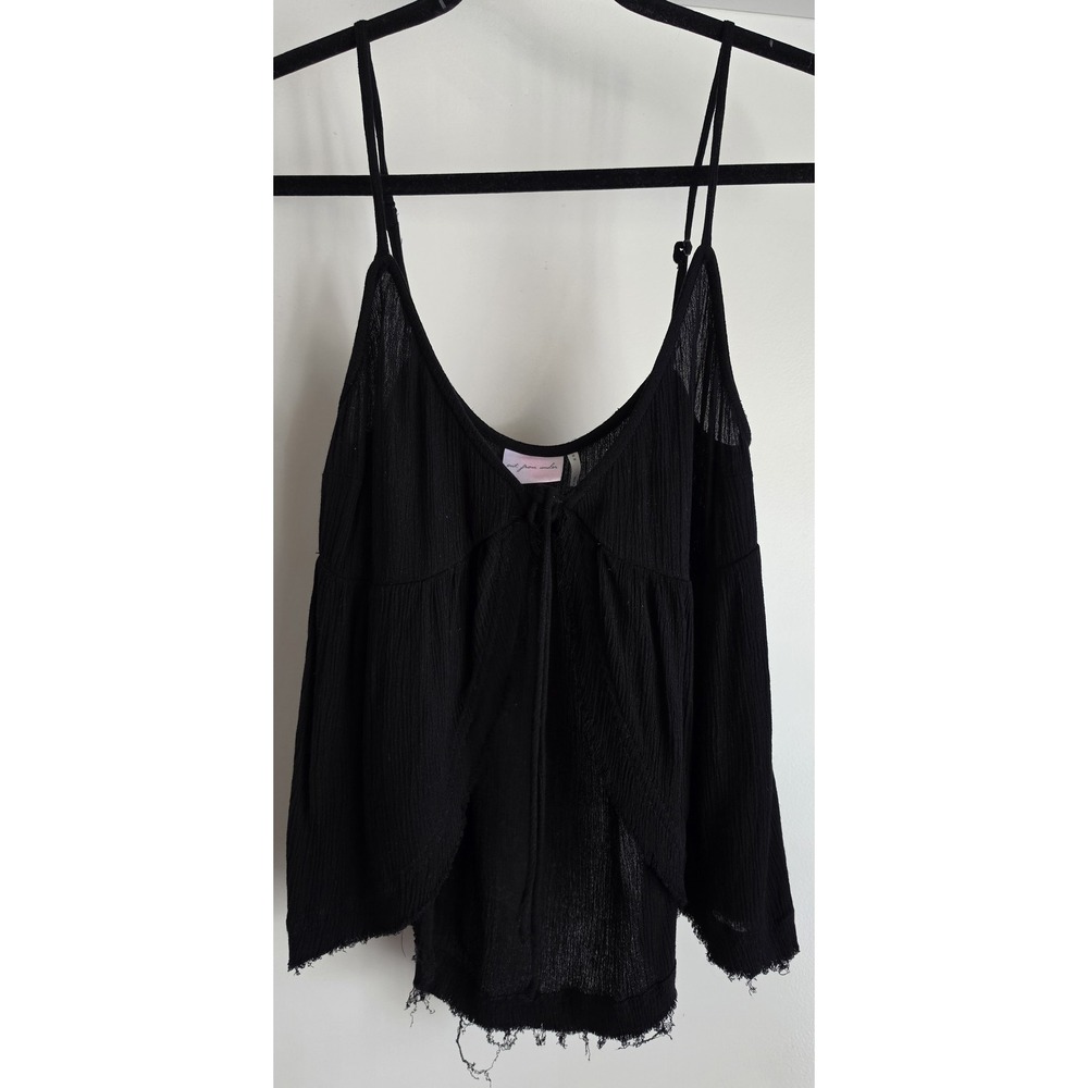 Out From Under Tank Top Women M Black Sleeveless Scoop Neck Casual Boho